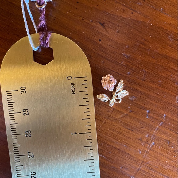 Vintage 14K Gold Rose Pendant Charm Black Hills Gold - Picture 5 of 7